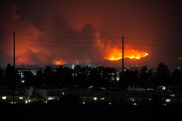 Palisades Fire from Playa vista