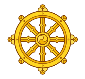 The dharmachakra, or Wheel of the Law, is a prominent symbol in Buddhism.  