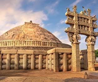 Sanchi Stupa is a Buddhist stone structure located on a hilltop at Sanchi Town.
