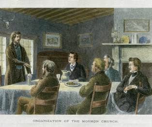 Organization of the Church of Christ on April 6 1830 at the home of Peter Whitmer.