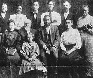 The leaders of the Apostolic Faith Mission. Image published in 1908.