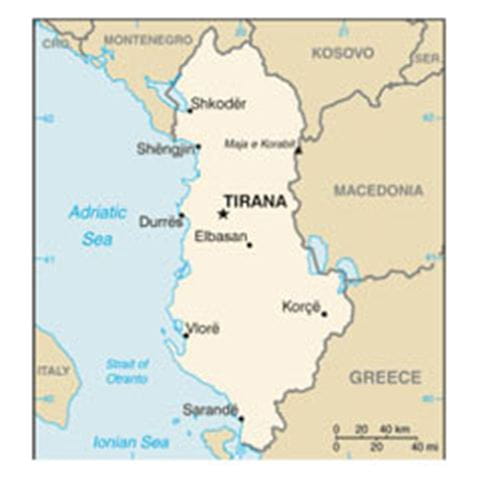 Map of Albania