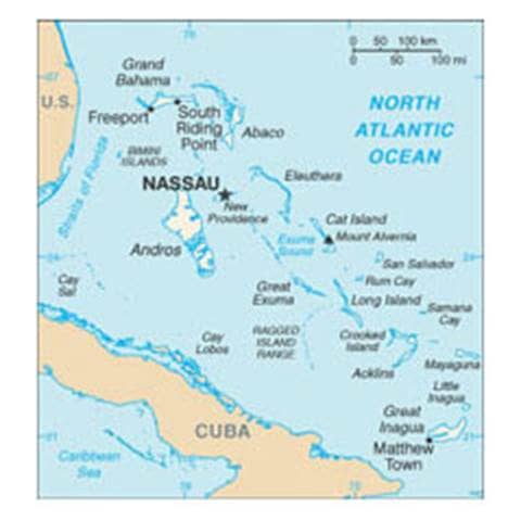 Map of Bahamas, The