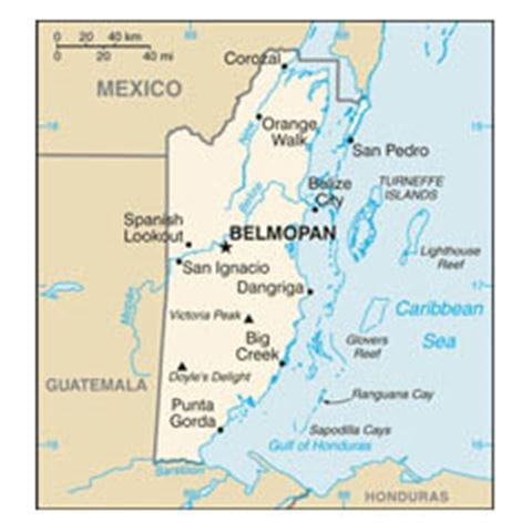 Map of Belize