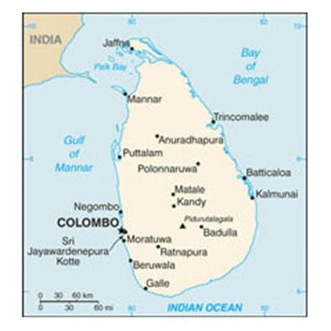 Map of Sri Lanka