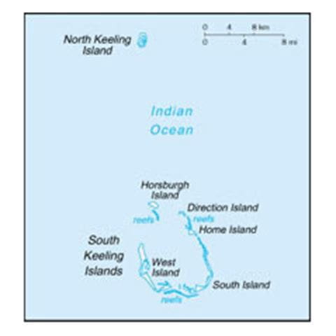 Map of Cocos (Keeling) Islands