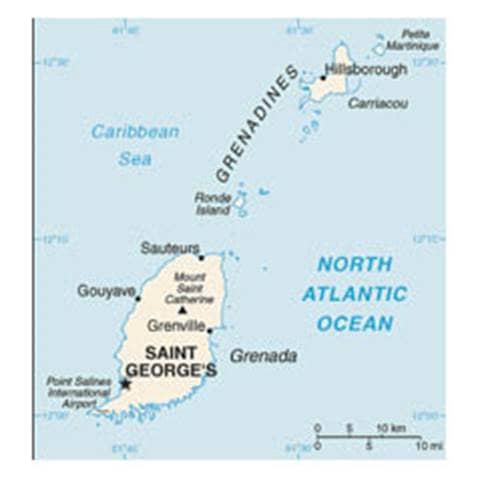 Map of Grenada