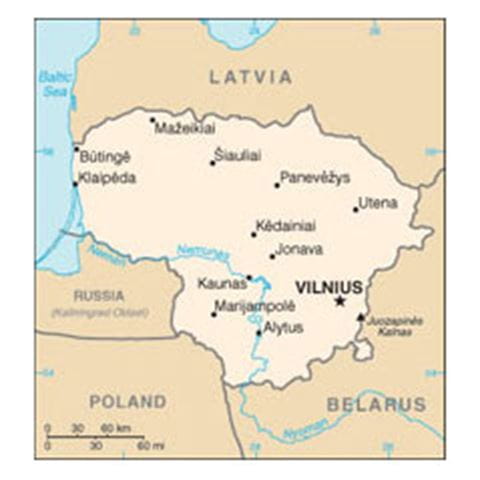 Map of Lithuania
