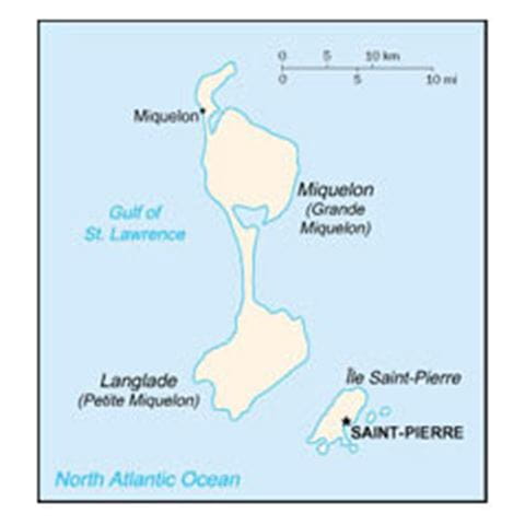 Map of Saint Pierre and Miquelon