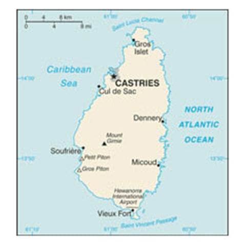 Map of Saint Lucia