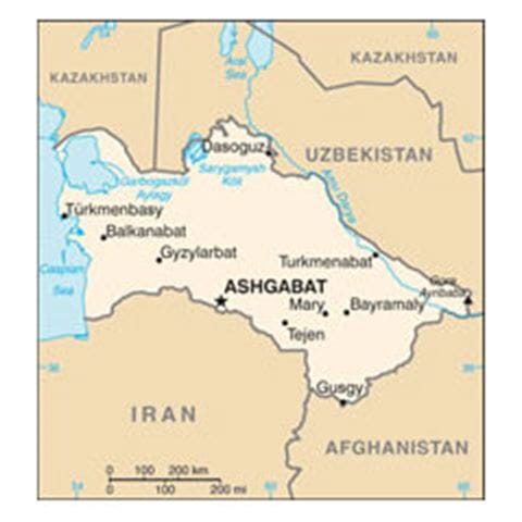Map of Turkmenistan