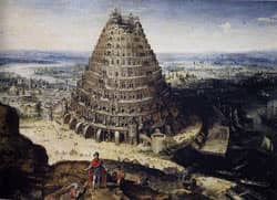 Tower of Babel by Lucas Van Valckenborch 1594 via Wikimedia CC
