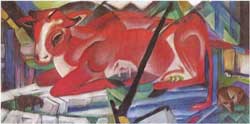 Die Weltenkuh (The World Cow) by Franz Marc via Wikimedia Commons CC