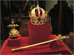 Scepter and Orb and Imperial crown of Austria via Wikimedia CC