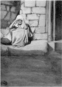 Miriam Shut Out from the Camp, c. 1896-1902: James Jacques Joseph Tissot via Wikimedia CC