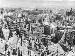 Dresden after the 1945 bombing: courtesy of http://www.alien8.de/dd/page-1.html