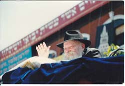 The Lubavitcher Rebbe by Mordecai Baron via Wikimedia CC