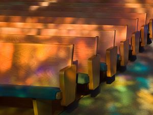 Empty church pews