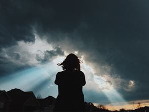 woman looking at sky