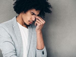 sad man in pain