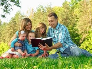 family reading bible