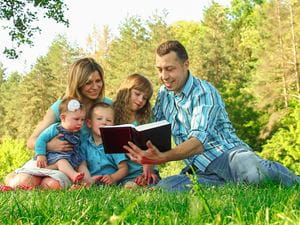 family reading bible