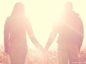 couple, holding, hands